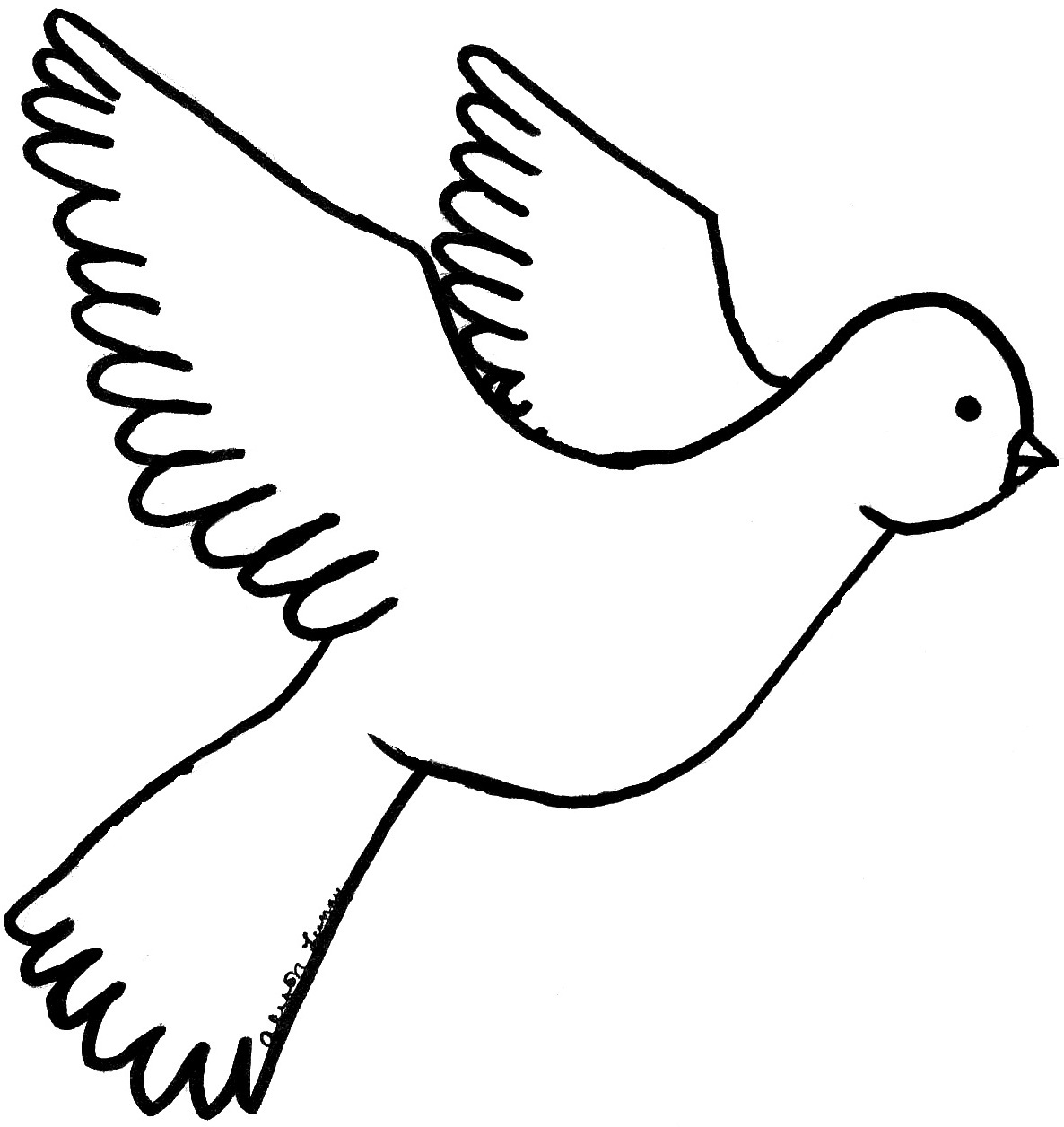 着色页: 鸽子 (动物) #3885 - 免费可打印着色页