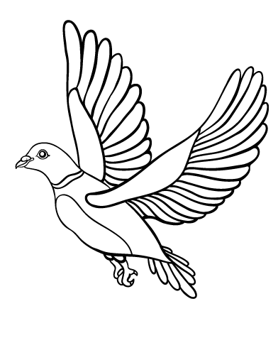 着色页: 鸽子 (动物) #3986 - 免费可打印着色页