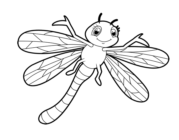 着色页: 蜻蜓 (动物) #9883 - 免费可打印着色页