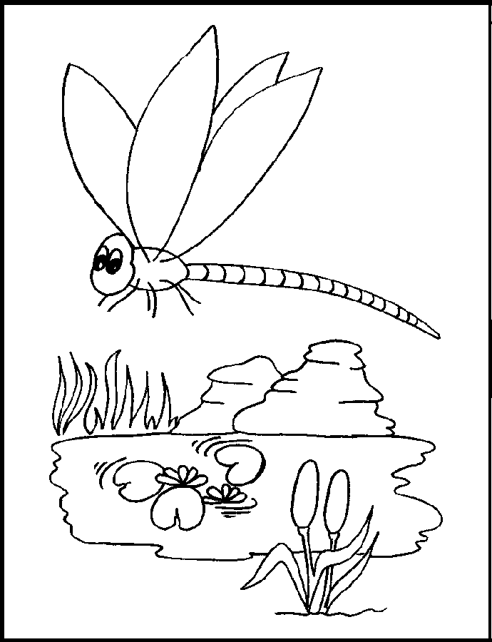 着色页: 蜻蜓 (动物) #9890 - 免费可打印着色页