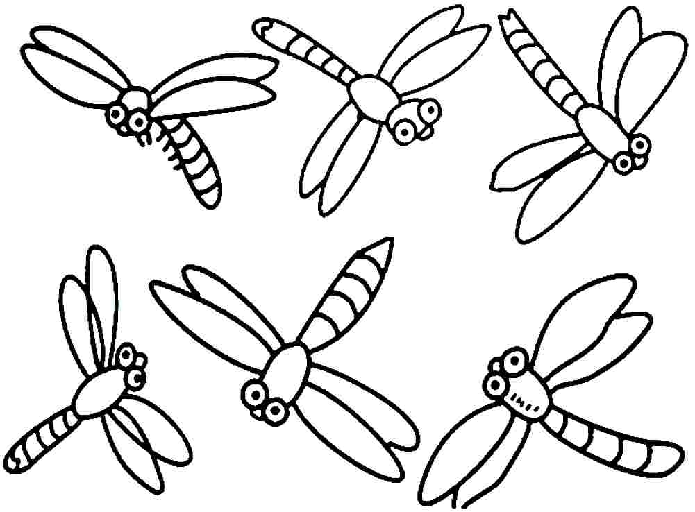 着色页: 蜻蜓 (动物) #9930 - 免费可打印着色页