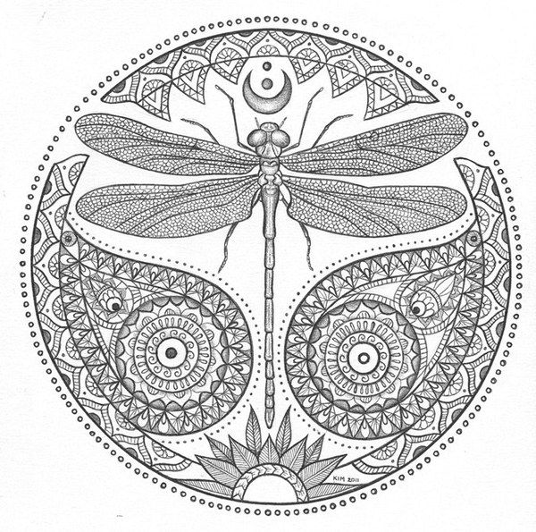 着色页: 蜻蜓 (动物) #9951 - 免费可打印着色页