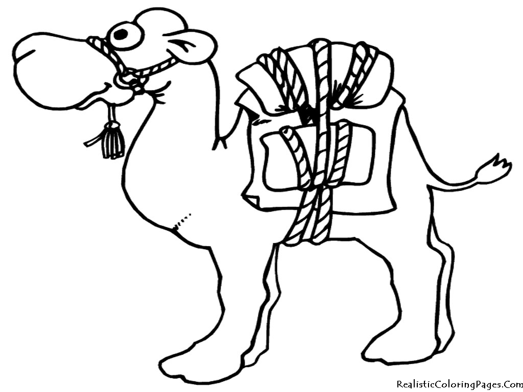 着色页: 单峰骆驼 (动物) #5906 - 免费可打印着色页