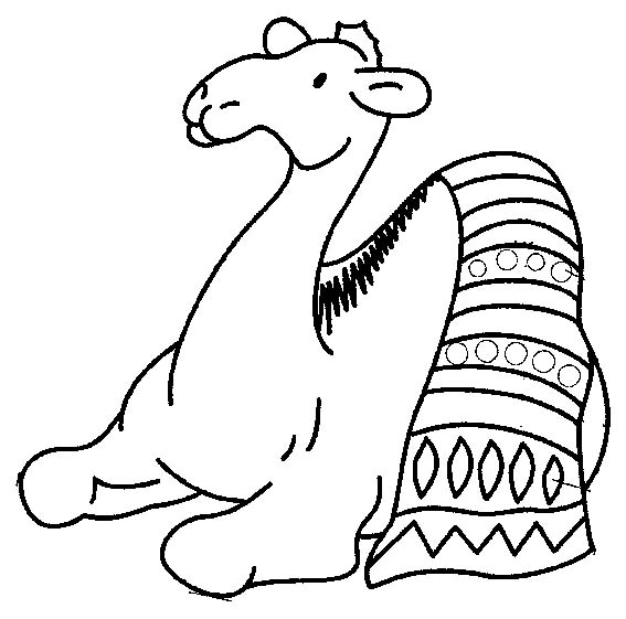 着色页: 单峰骆驼 (动物) #5939 - 免费可打印着色页