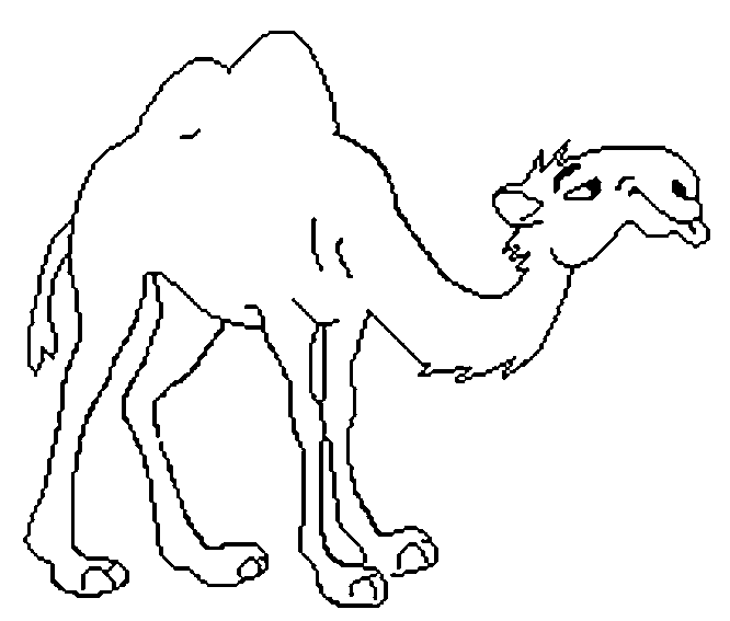 着色页: 单峰骆驼 (动物) #5981 - 免费可打印着色页
