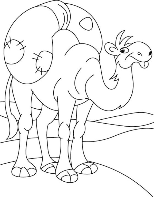着色页: 单峰骆驼 (动物) #5995 - 免费可打印着色页