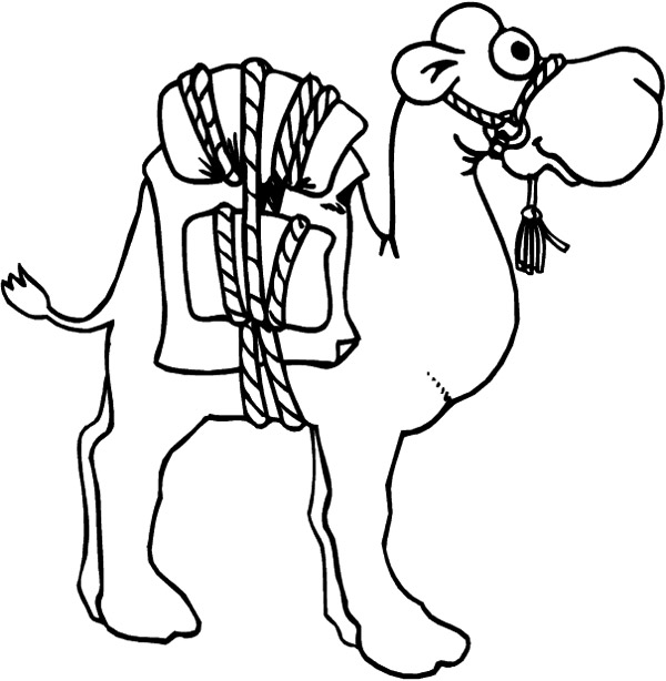 着色页: 单峰骆驼 (动物) #6014 - 免费可打印着色页