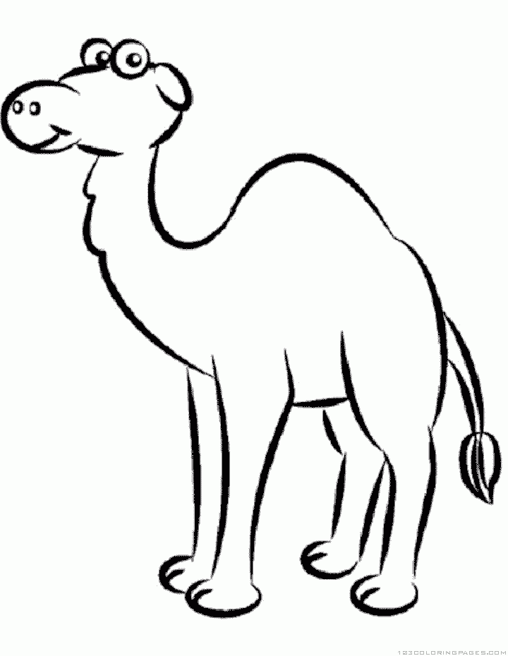 着色页: 单峰骆驼 (动物) #6052 - 免费可打印着色页