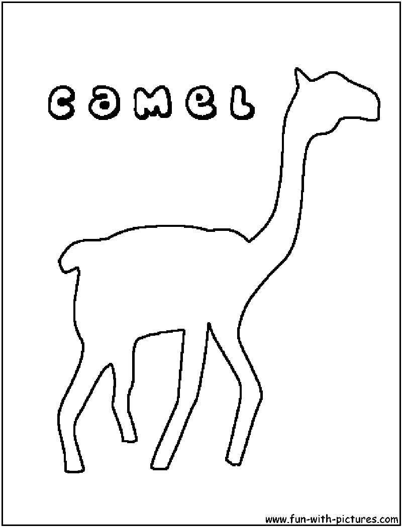 着色页: 单峰骆驼 (动物) #6075 - 免费可打印着色页