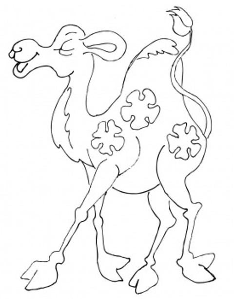 着色页: 单峰骆驼 (动物) #6085 - 免费可打印着色页