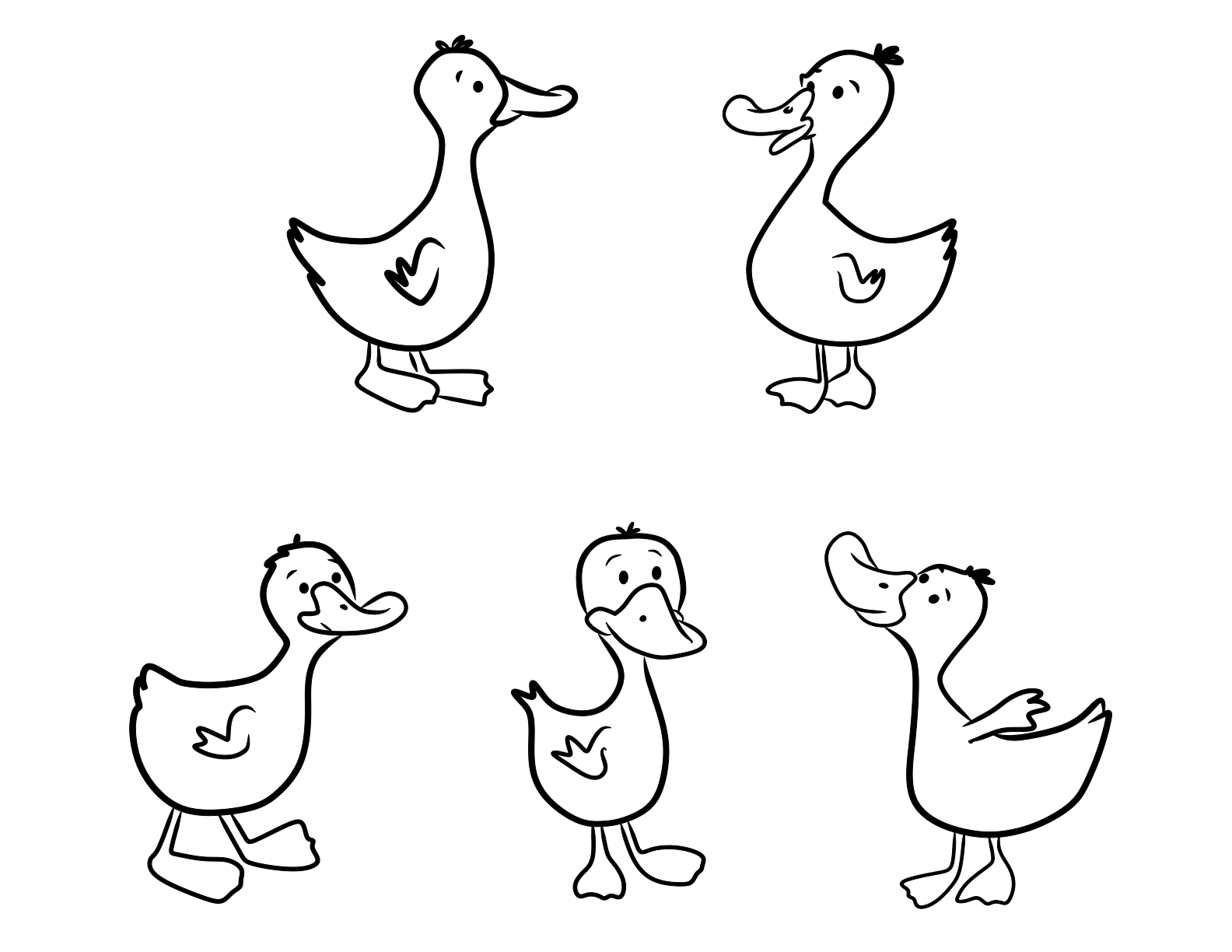 着色页: 鸭子 (动物) #1446 - 免费可打印着色页