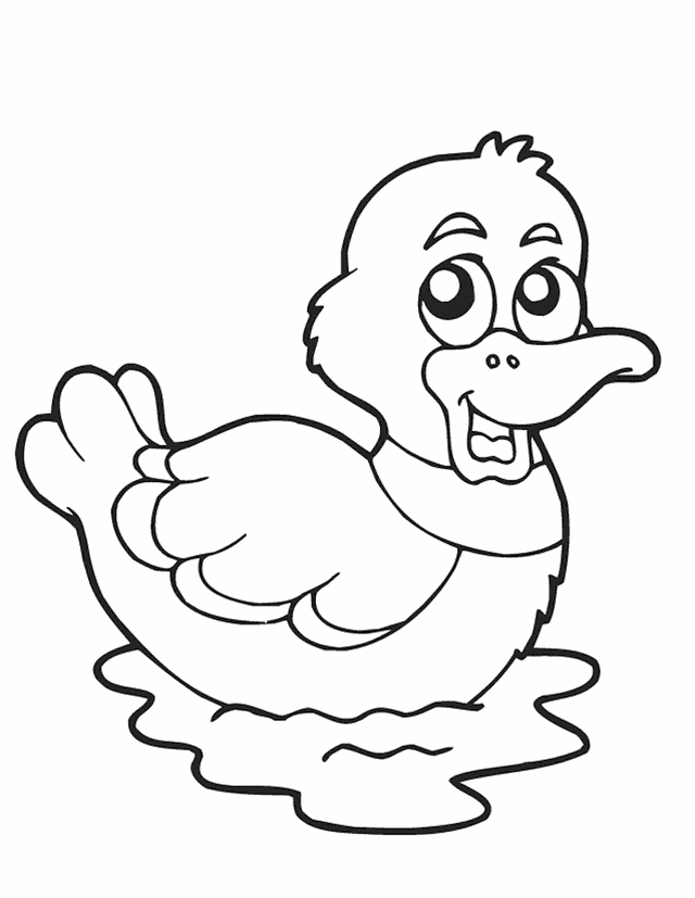着色页: 鸭子 (动物) #1454 - 免费可打印着色页