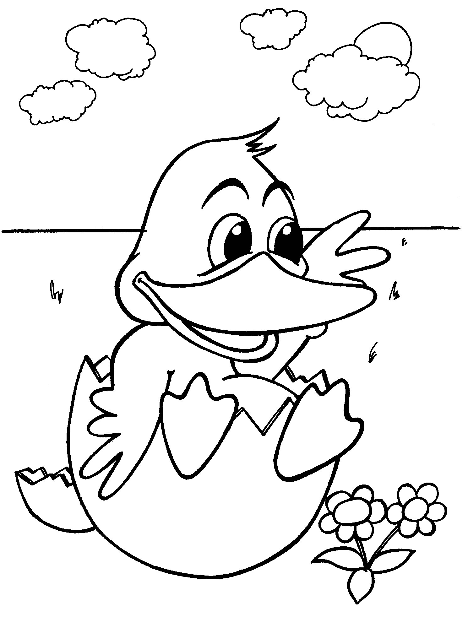 着色页: 鸭子 (动物) #1465 - 免费可打印着色页
