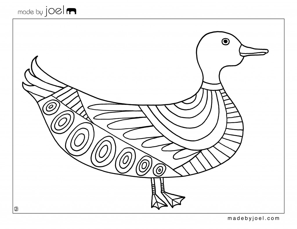 着色页: 鸭子 (动物) #1468 - 免费可打印着色页