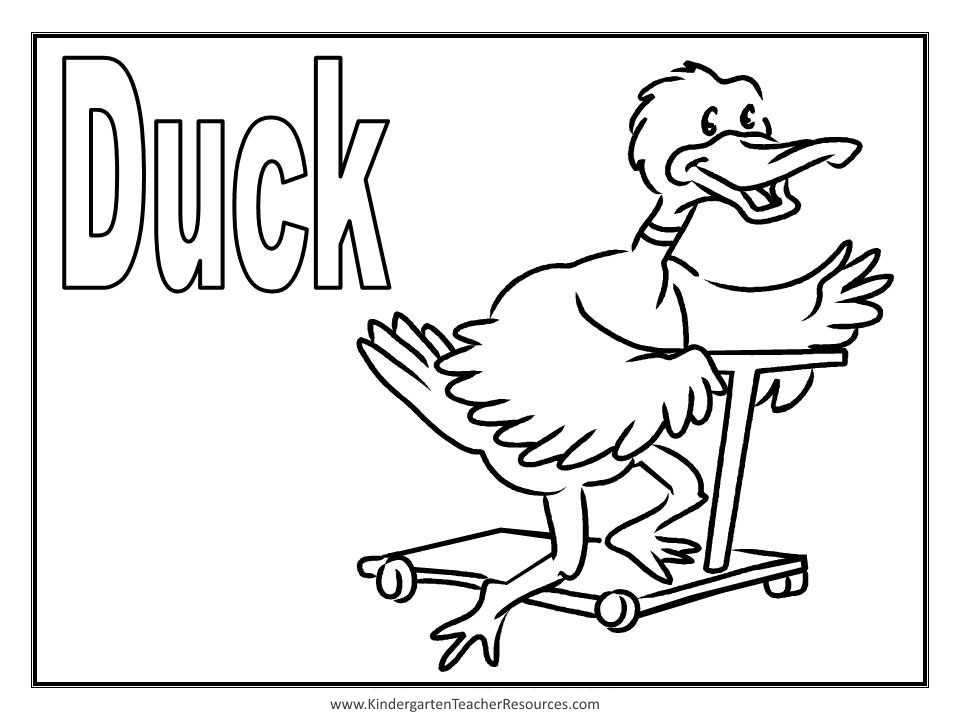 着色页: 鸭子 (动物) #1485 - 免费可打印着色页