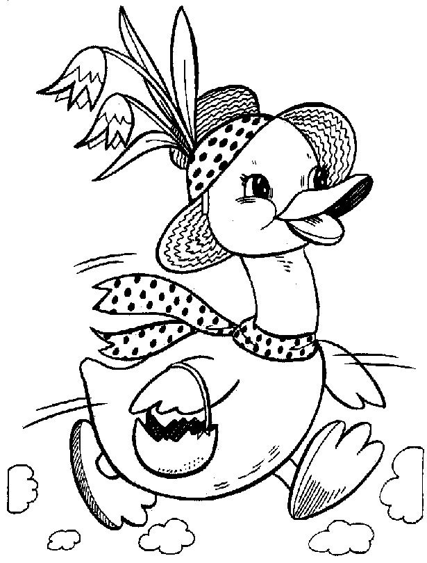 着色页: 鸭子 (动物) #1486 - 免费可打印着色页