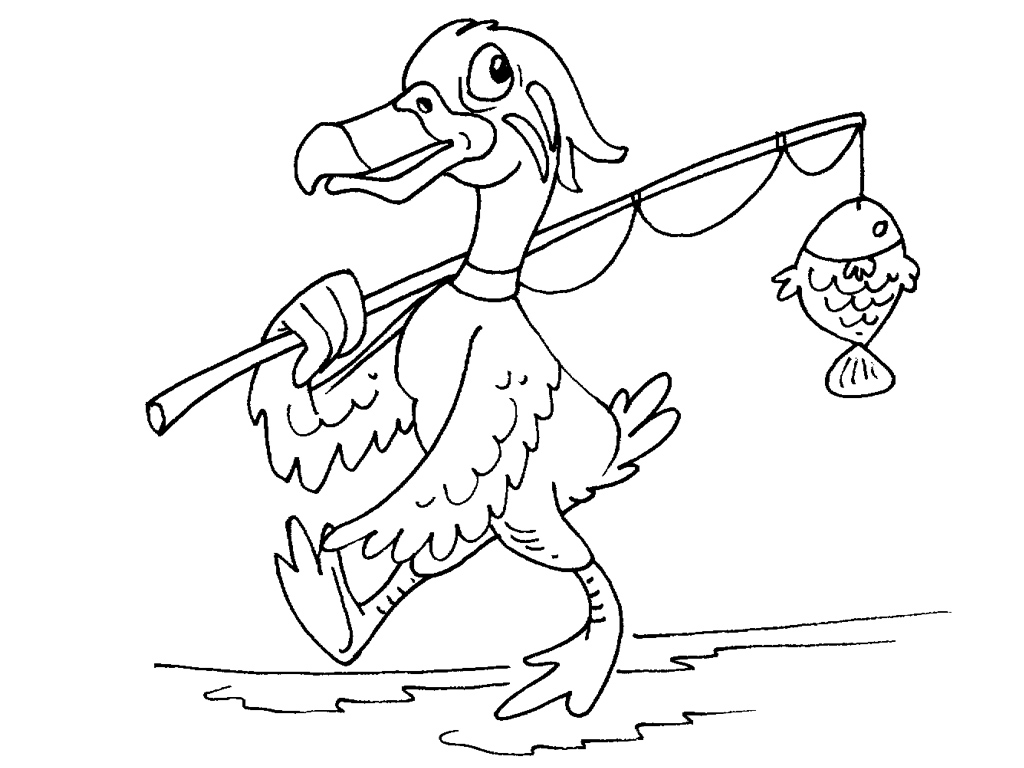 着色页: 鸭子 (动物) #1500 - 免费可打印着色页
