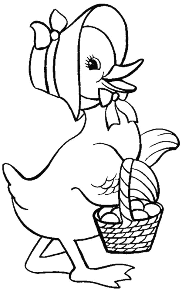 着色页: 鸭子 (动物) #1519 - 免费可打印着色页
