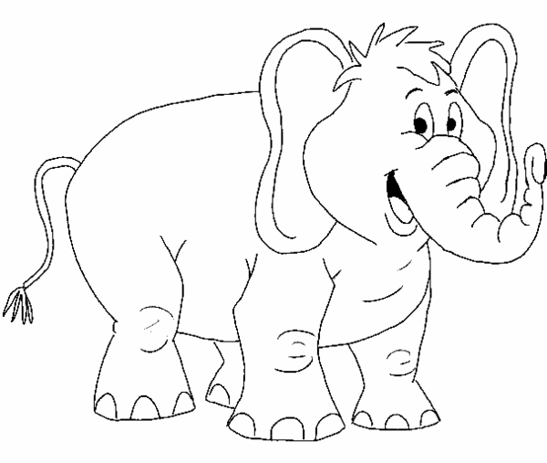 着色页: 大象 (动物) #6304 - 免费可打印着色页