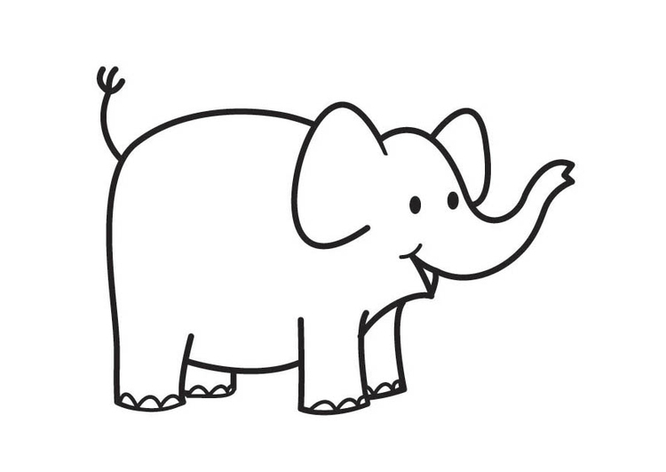 着色页: 大象 (动物) #6309 - 免费可打印着色页