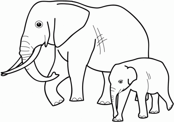 着色页: 大象 (动物) #6322 - 免费可打印着色页