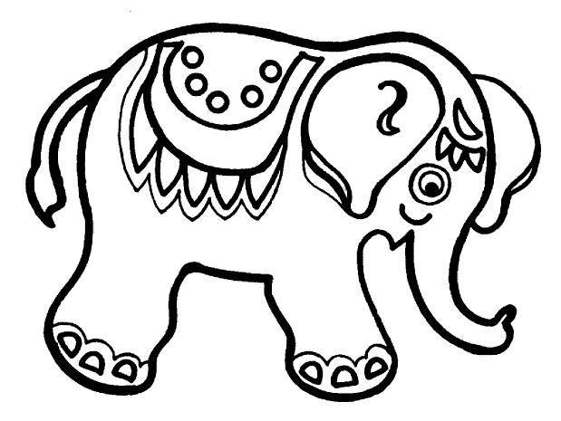 着色页: 大象 (动物) #6323 - 免费可打印着色页