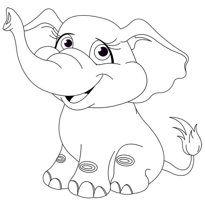 着色页: 大象 (动物) #6324 - 免费可打印着色页
