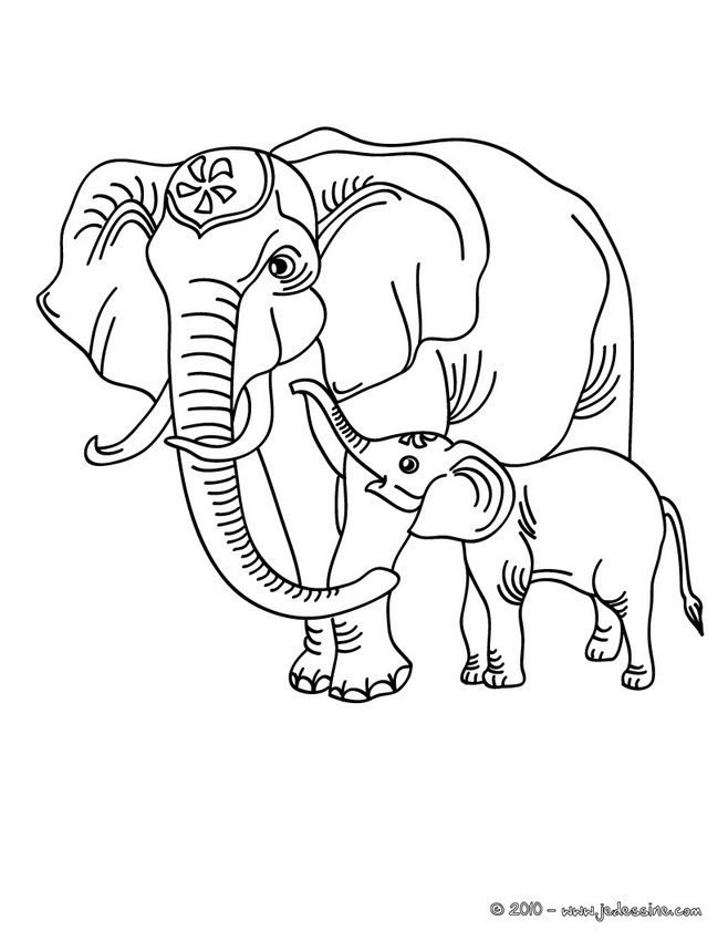 着色页: 大象 (动物) #6337 - 免费可打印着色页