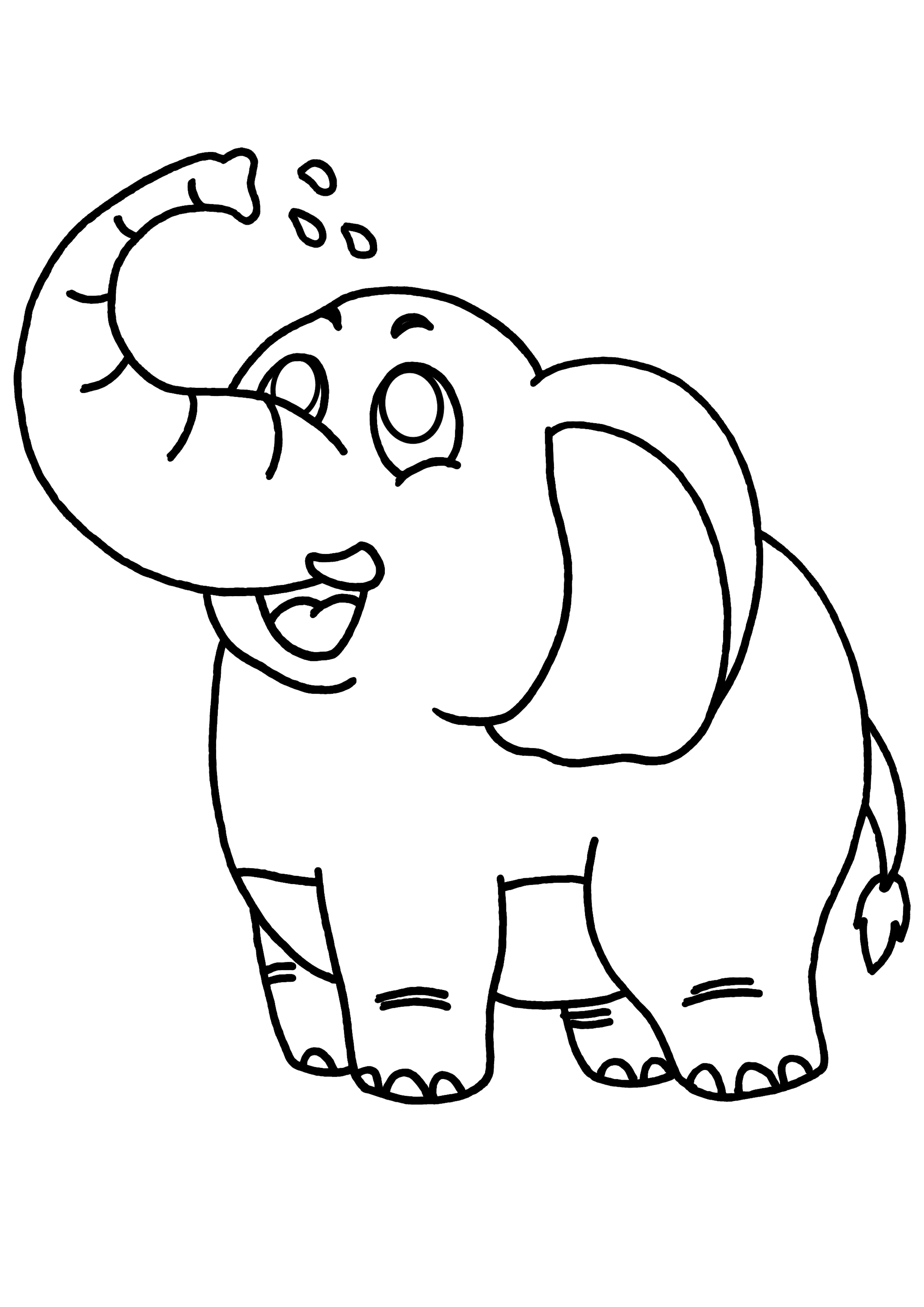 着色页: 大象 (动物) #6347 - 免费可打印着色页