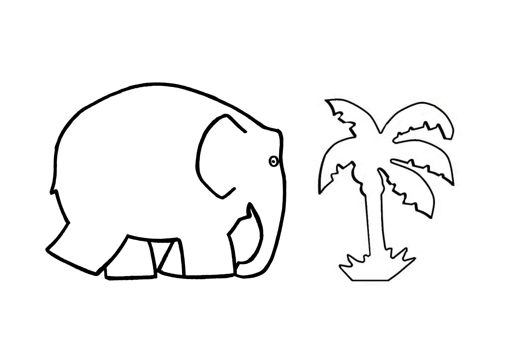 着色页: 大象 (动物) #6352 - 免费可打印着色页