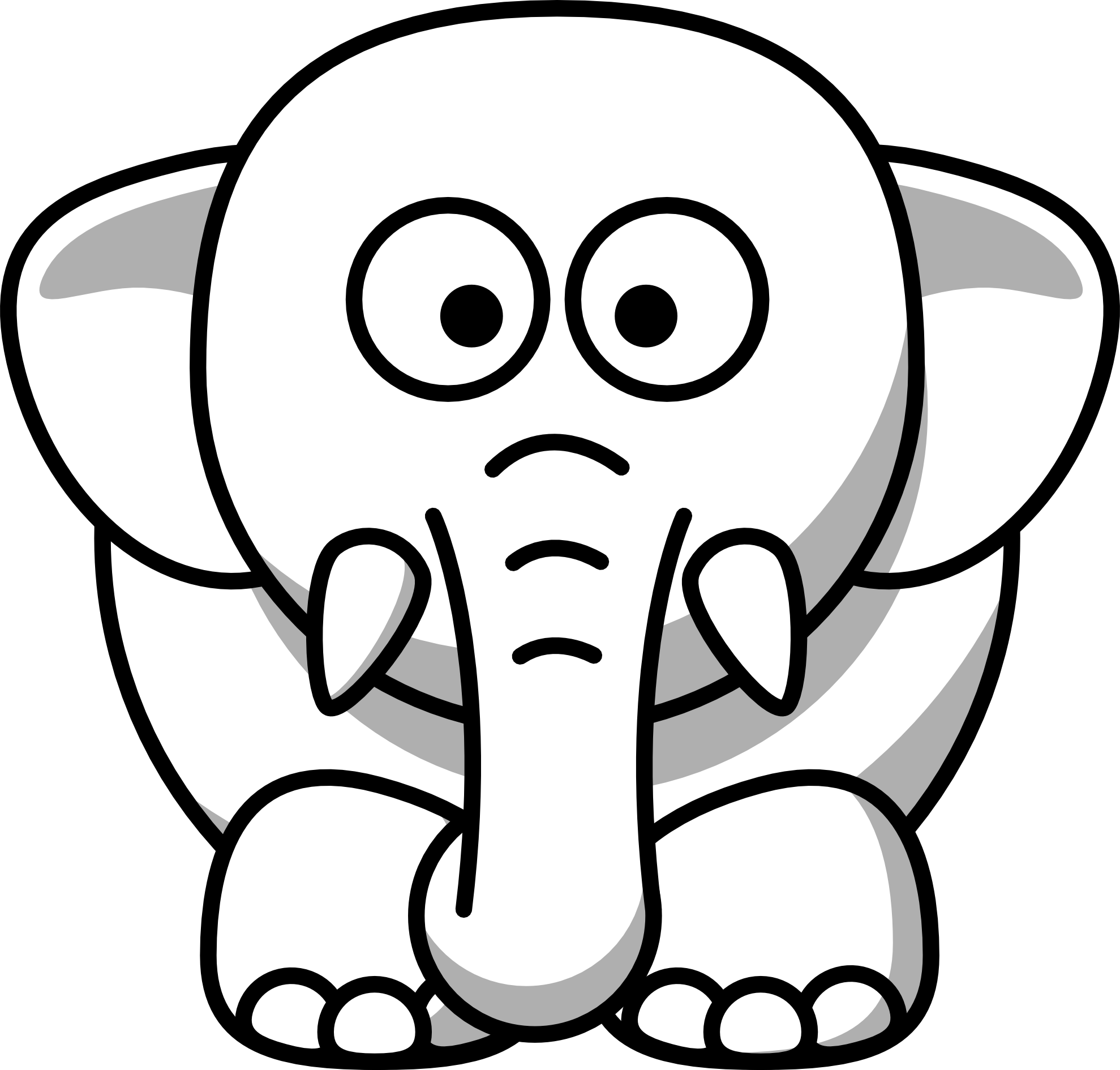 着色页: 大象 (动物) #6370 - 免费可打印着色页
