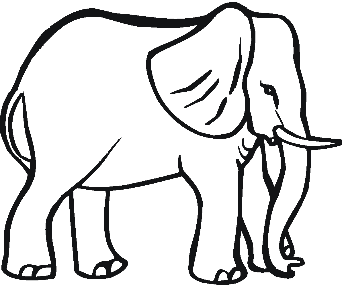 着色页: 大象 (动物) #6401 - 免费可打印着色页