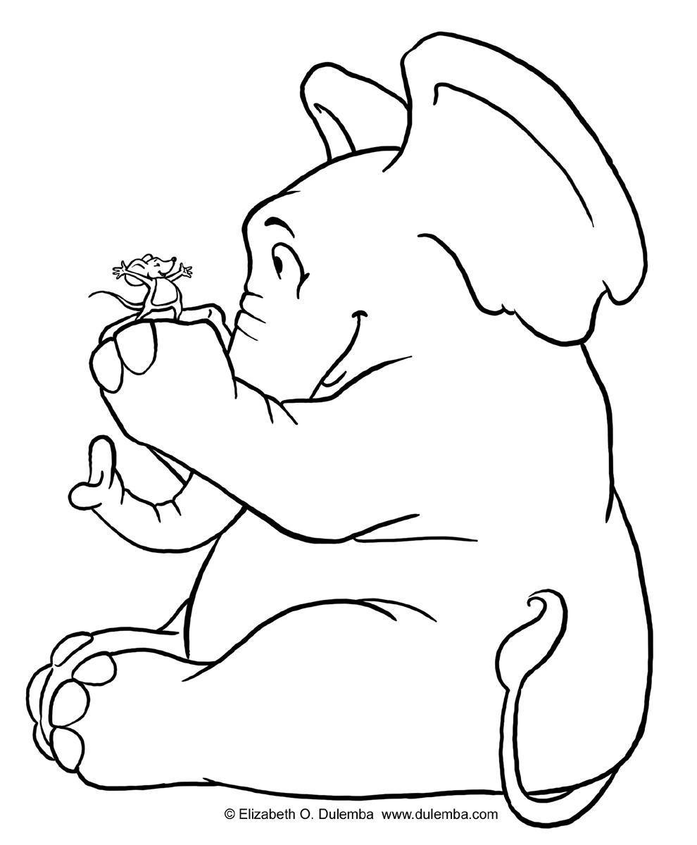 着色页: 大象 (动物) #6407 - 免费可打印着色页