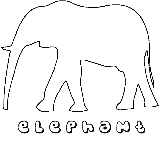 着色页: 大象 (动物) #6414 - 免费可打印着色页