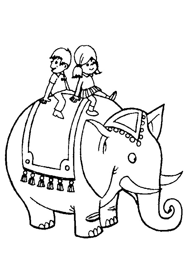 着色页: 大象 (动物) #6434 - 免费可打印着色页