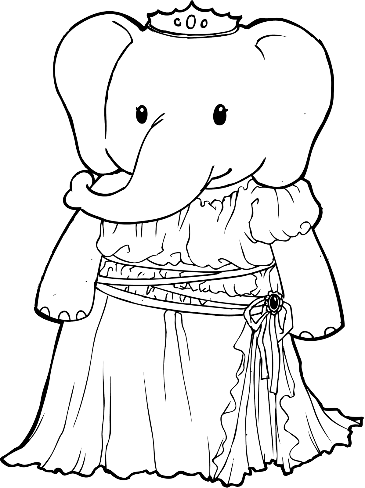 着色页: 大象 (动物) #6436 - 免费可打印着色页