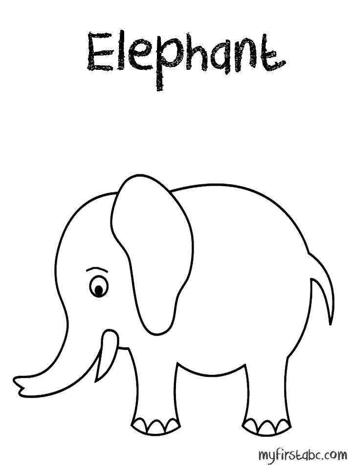 着色页: 大象 (动物) #6464 - 免费可打印着色页