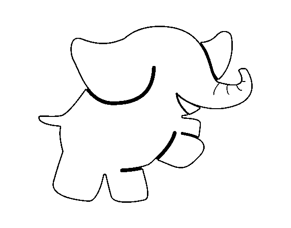 着色页: 大象 (动物) #6470 - 免费可打印着色页