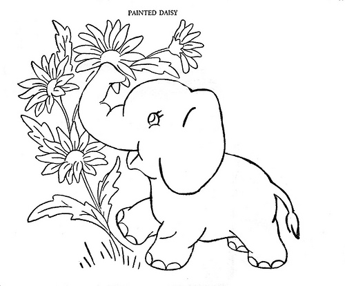 着色页: 大象 (动物) #6490 - 免费可打印着色页