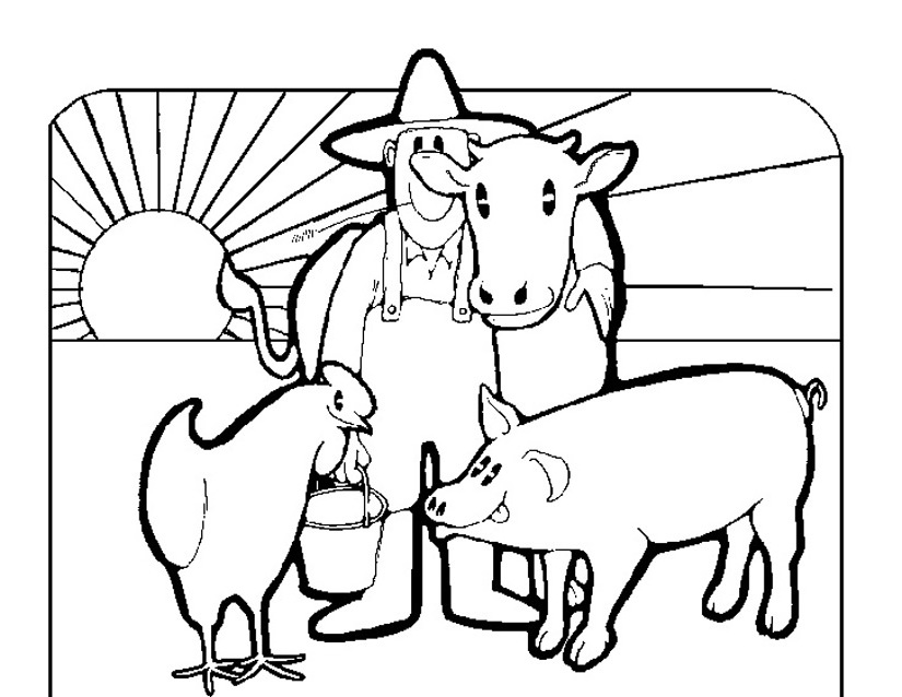 着色页: 农场动物 (动物) #21495 - 免费可打印着色页