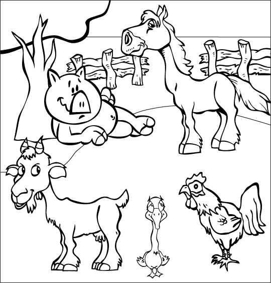 着色页: 农场动物 (动物) #21499 - 免费可打印着色页