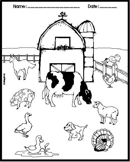 着色页: 农场动物 (动物) #21502 - 免费可打印着色页