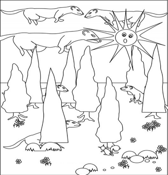 着色页: 雪貂 (动物) #7125 - 免费可打印着色页