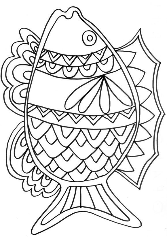 着色页: 鱼 (动物) #17144 - 免费可打印着色页