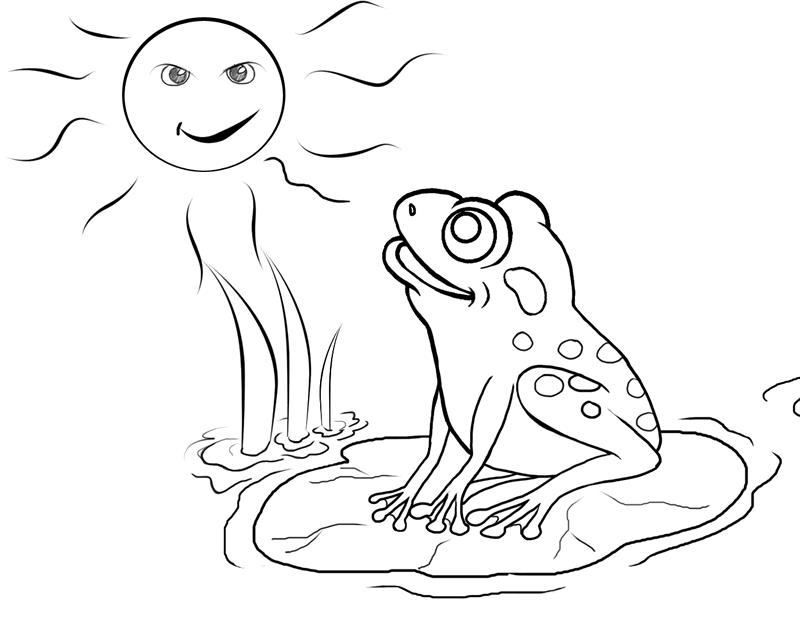 着色页: 青蛙 (动物) #7666 - 免费可打印着色页