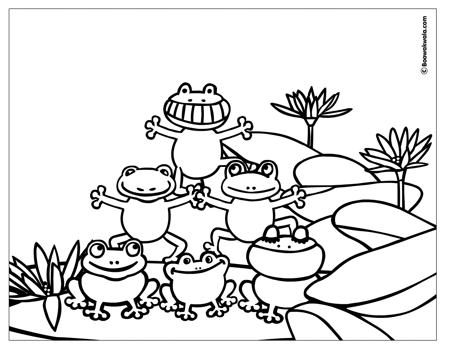 着色页: 青蛙 (动物) #7673 - 免费可打印着色页