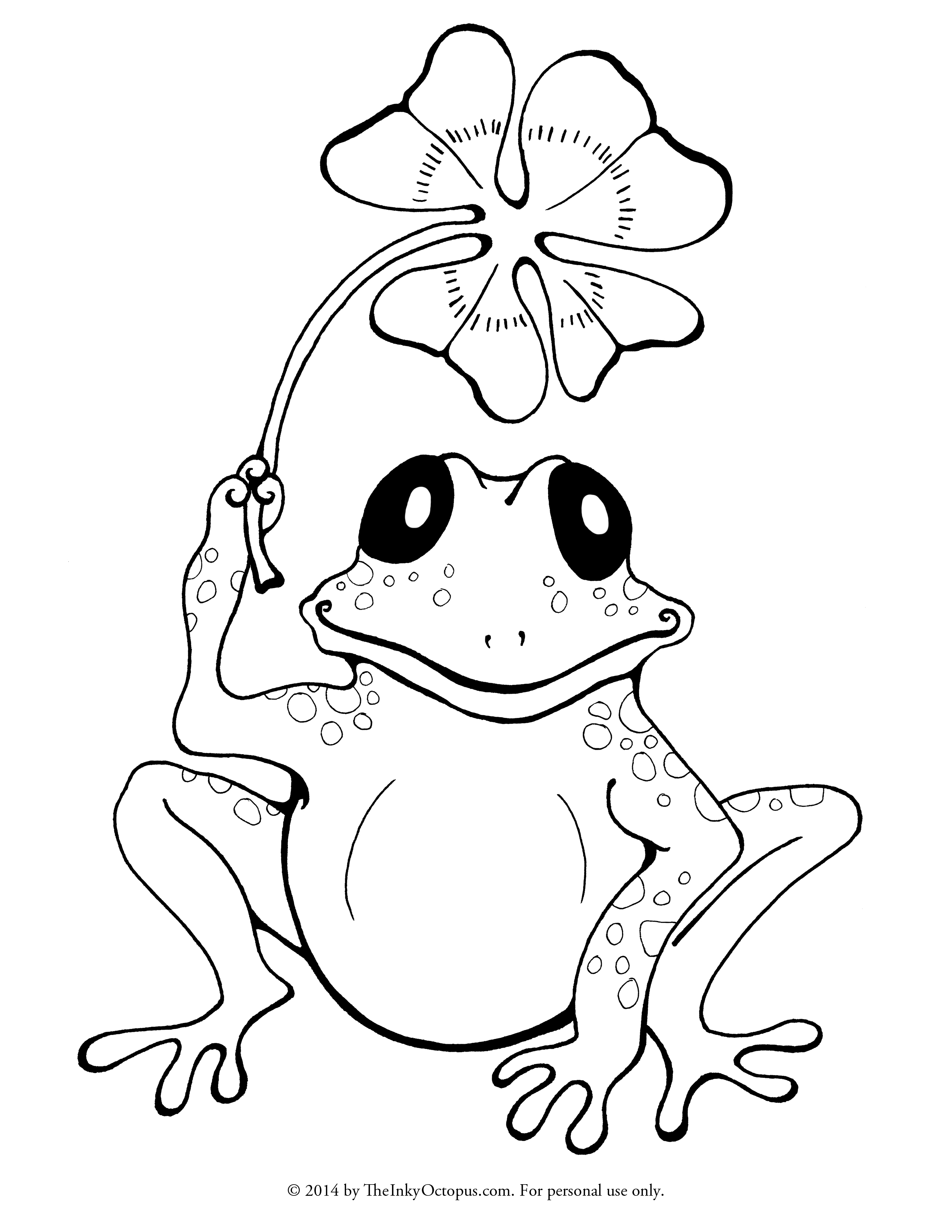 着色页: 青蛙 (动物) #7728 - 免费可打印着色页