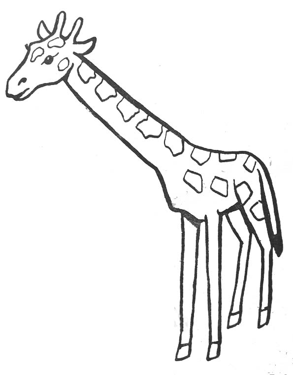 着色页: 长颈鹿 (动物) #7230 - 免费可打印着色页