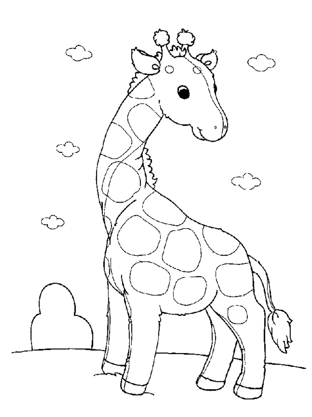 着色页: 长颈鹿 (动物) #7236 - 免费可打印着色页