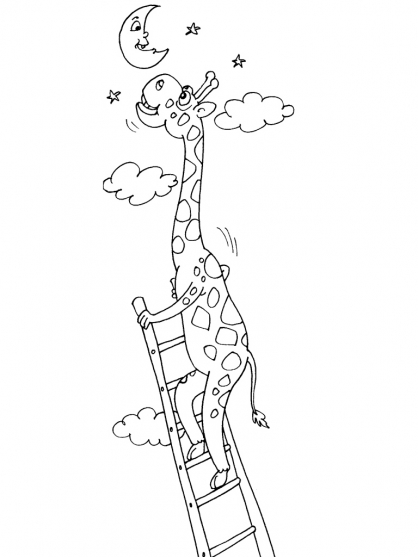 着色页: 长颈鹿 (动物) #7251 - 免费可打印着色页